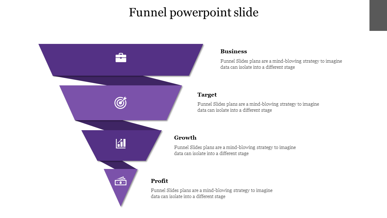 Funnel PowerPoint slide-Purple